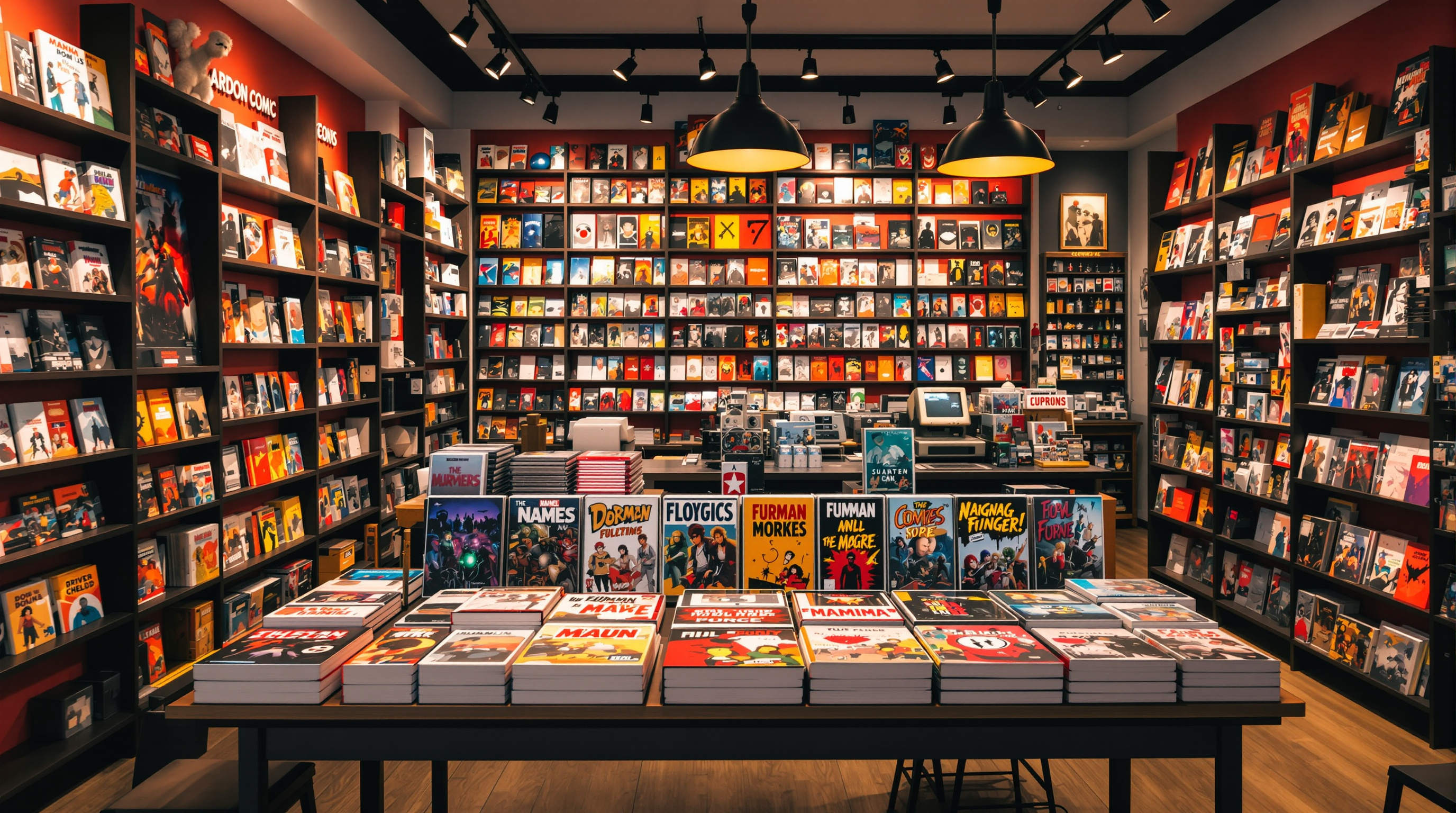 Welcoming comic book store interior